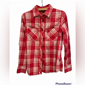 Woods Plaide Pink Long Sleeve Shirt Size Small